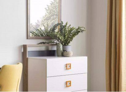 Group dresser with mirror dressers wood white children's room wardrobe set